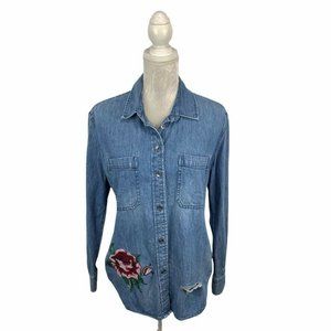 American Eagle Factory Distressed Button Down XS